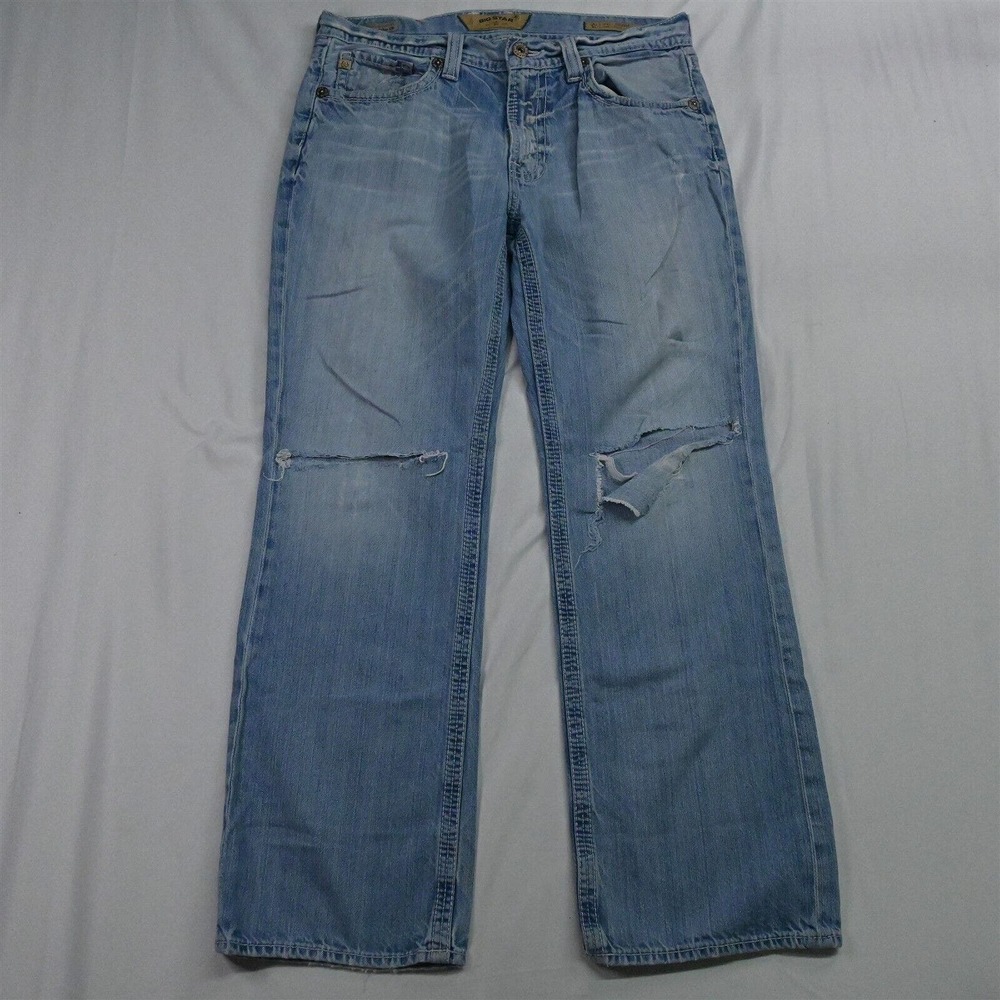 Big Star 33 x 30 Pioneer Bootcut Light Destroyed‎ Denim Jeans